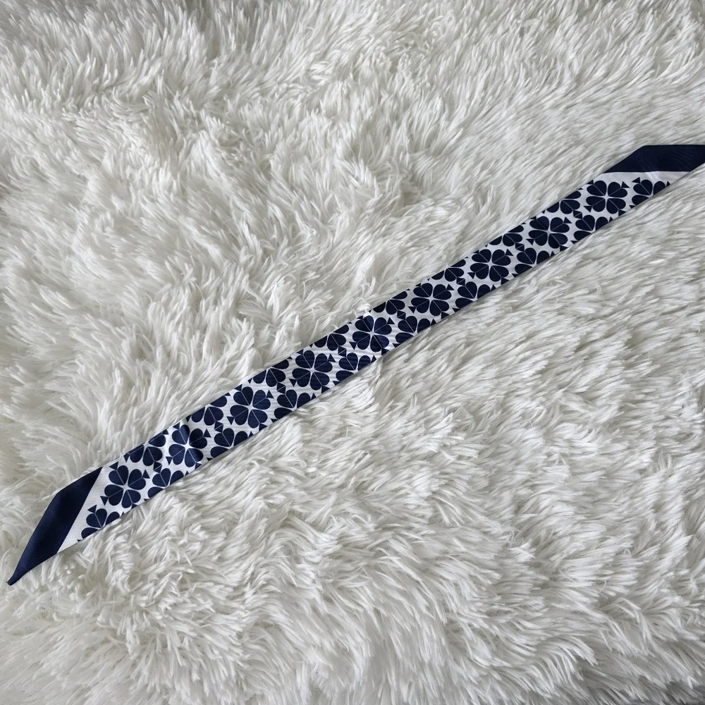 Kate Spade Blue And White Patterned Twilly - Picture 4 of 6